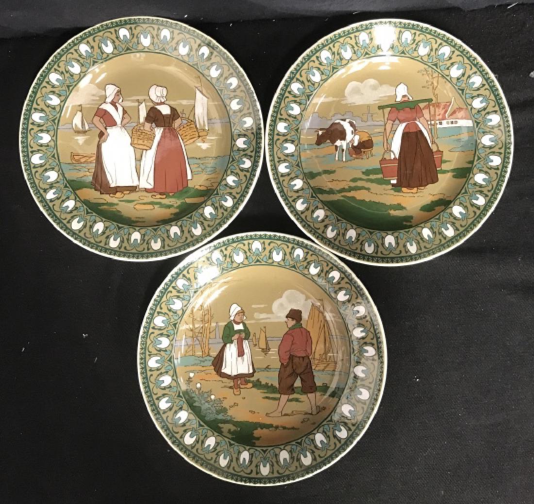 3 English Porcelain Plates with Figures (1 of 9)
