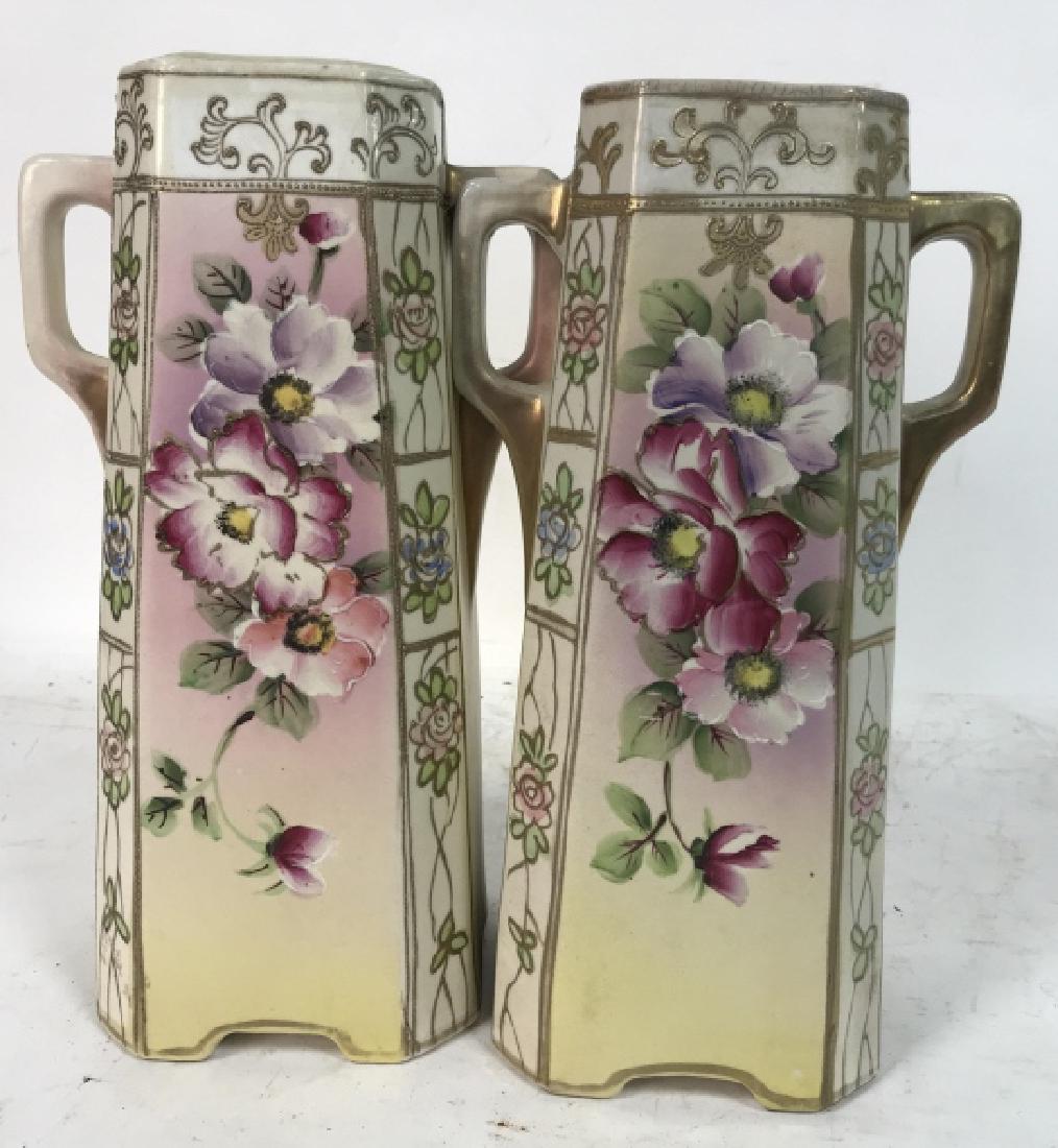 Pair Hand Painted Japanese Porcelain Vases (1 of 16)
