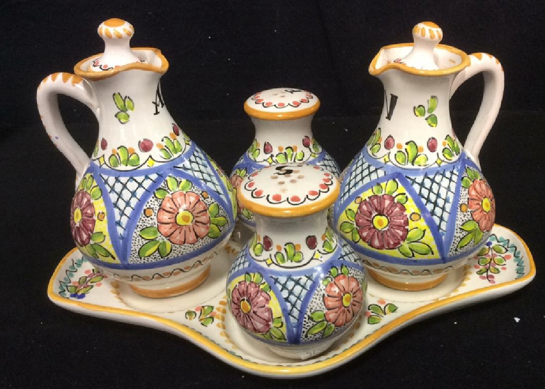 Set 5 CRUZ Ceramic Porcelain Tabletop Accessories (1 of 6)