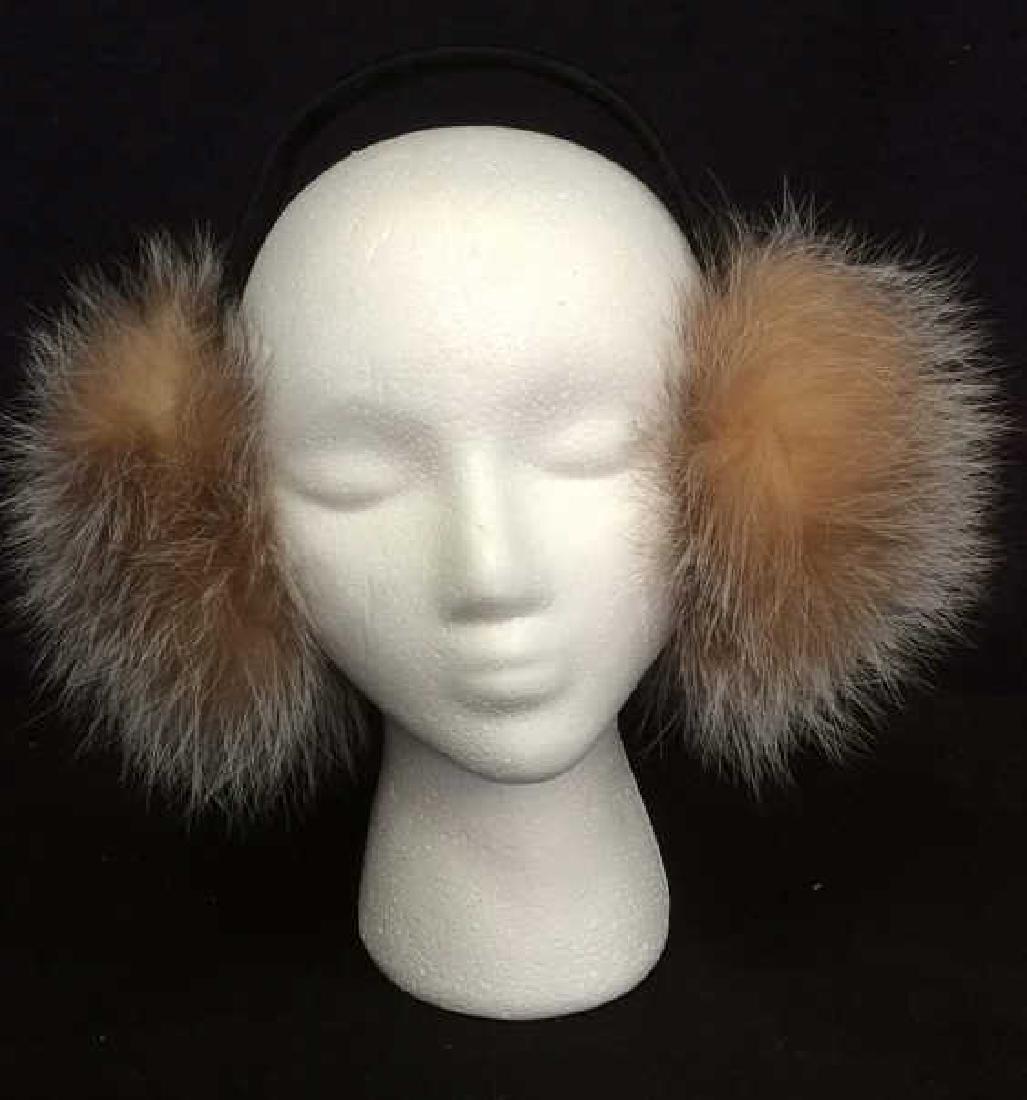 Lot 3 Furry Wearables: Includes 1 pair of ear muffs, 1 MONSIEUR JACQUES, & 1 headband. Hat measures approx 9 inches diameter 4 inches tall.