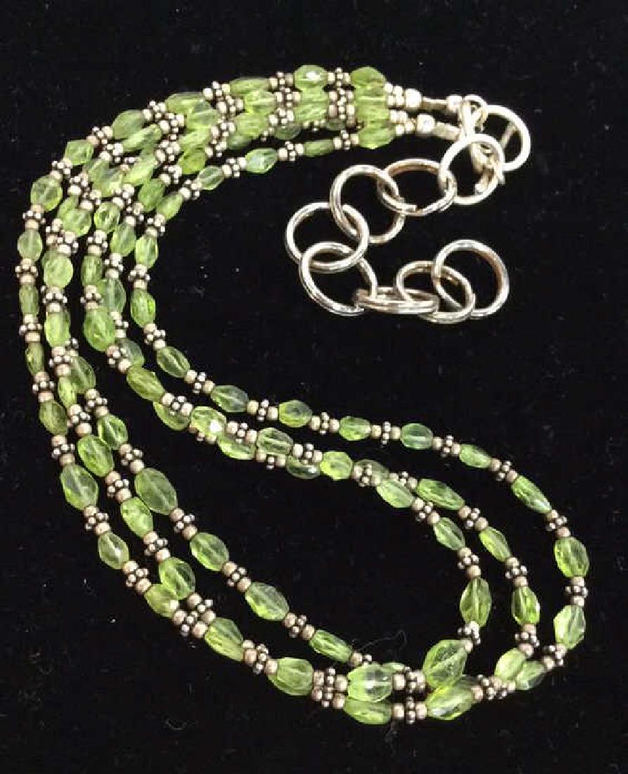 Multi Stranded Peridot Natural Stone Necklace (1 of 6)