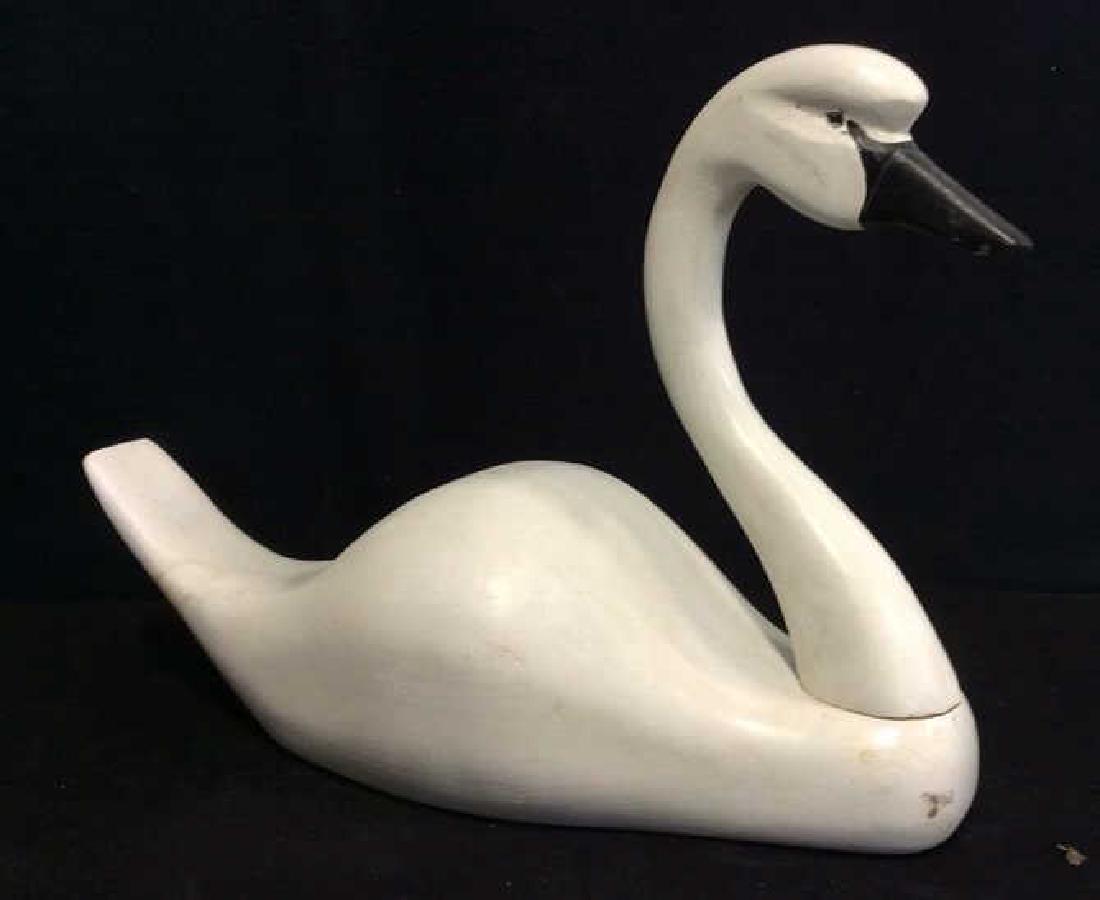 Folk Art Carved Painted Wood Swan, Canada (1 of 10)