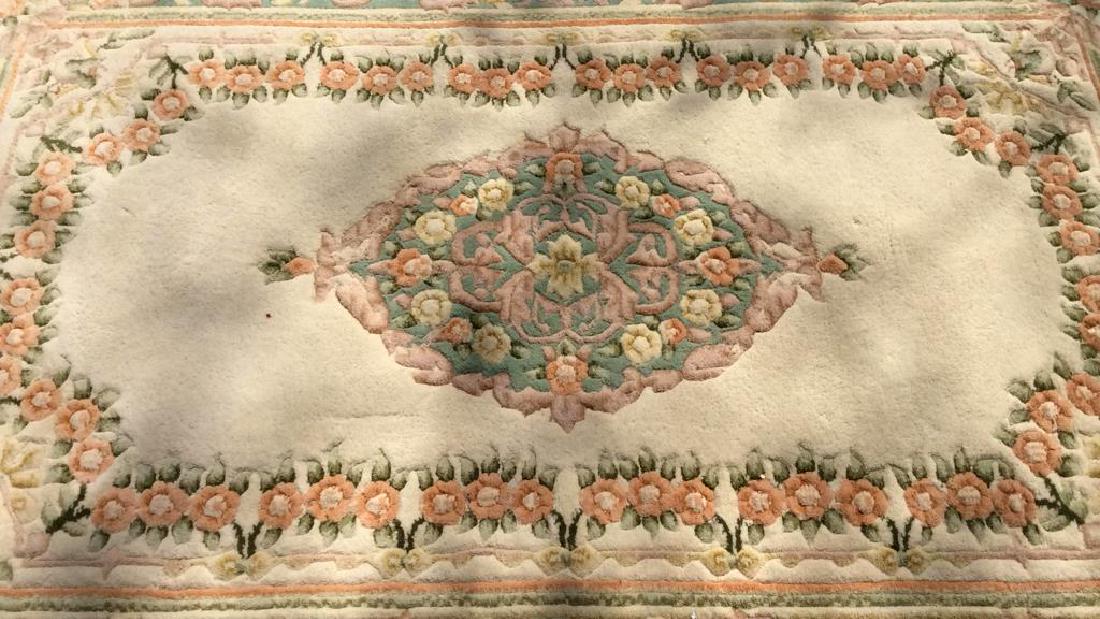 Floral Detailed Multi Toned Fringed Rug (1 of 11)