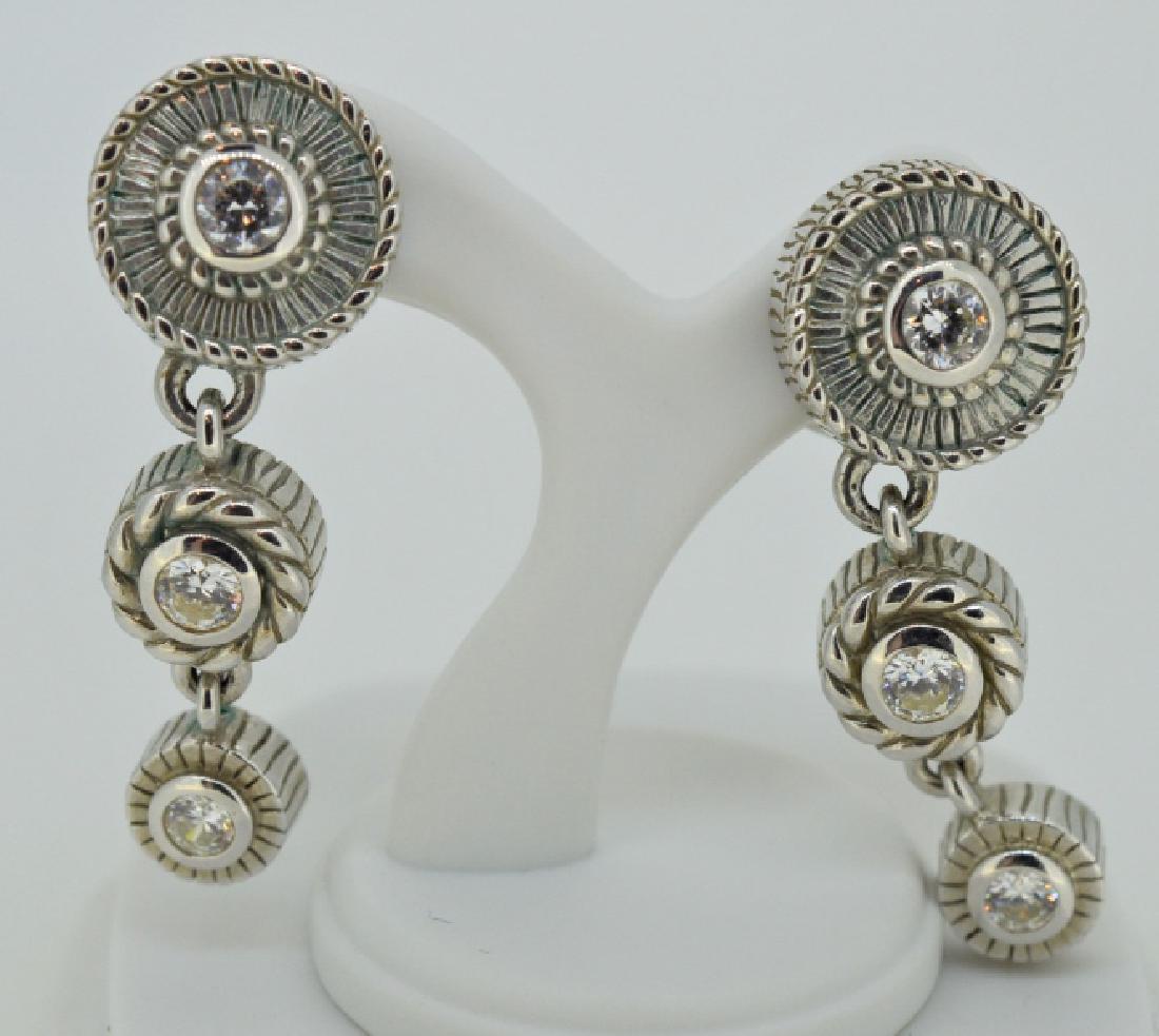 Judith Ripka Sterling Triple Circle Drop Earrings (1 of 2)
