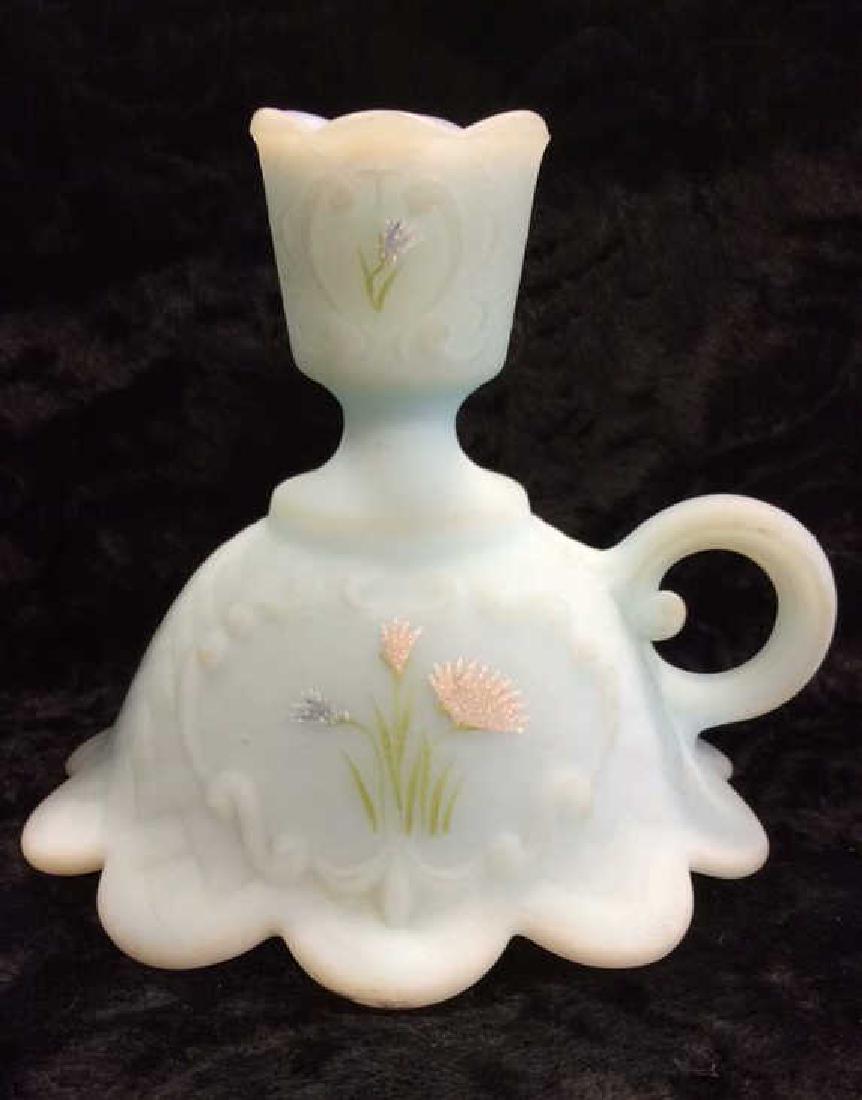 Hand Painted FENTON Milk Glass Candleholder (1 of 9)