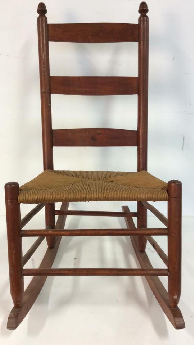 Carved Wooden Ladder Back Rocking Chair (1 of 6)