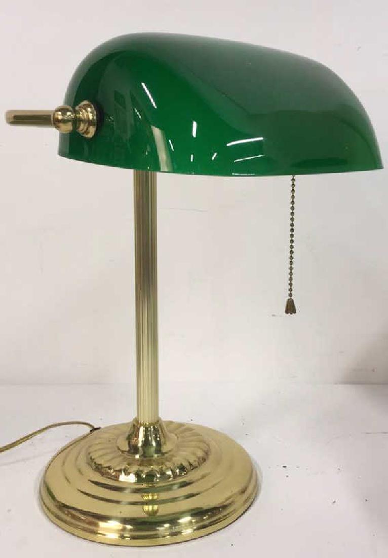 Green & Gold Toned Bankers Lamp (1 of 8)