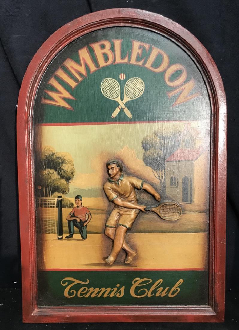 Wimbledon Tennis Club Engraved  Pained Wood Sign (1 of 7)