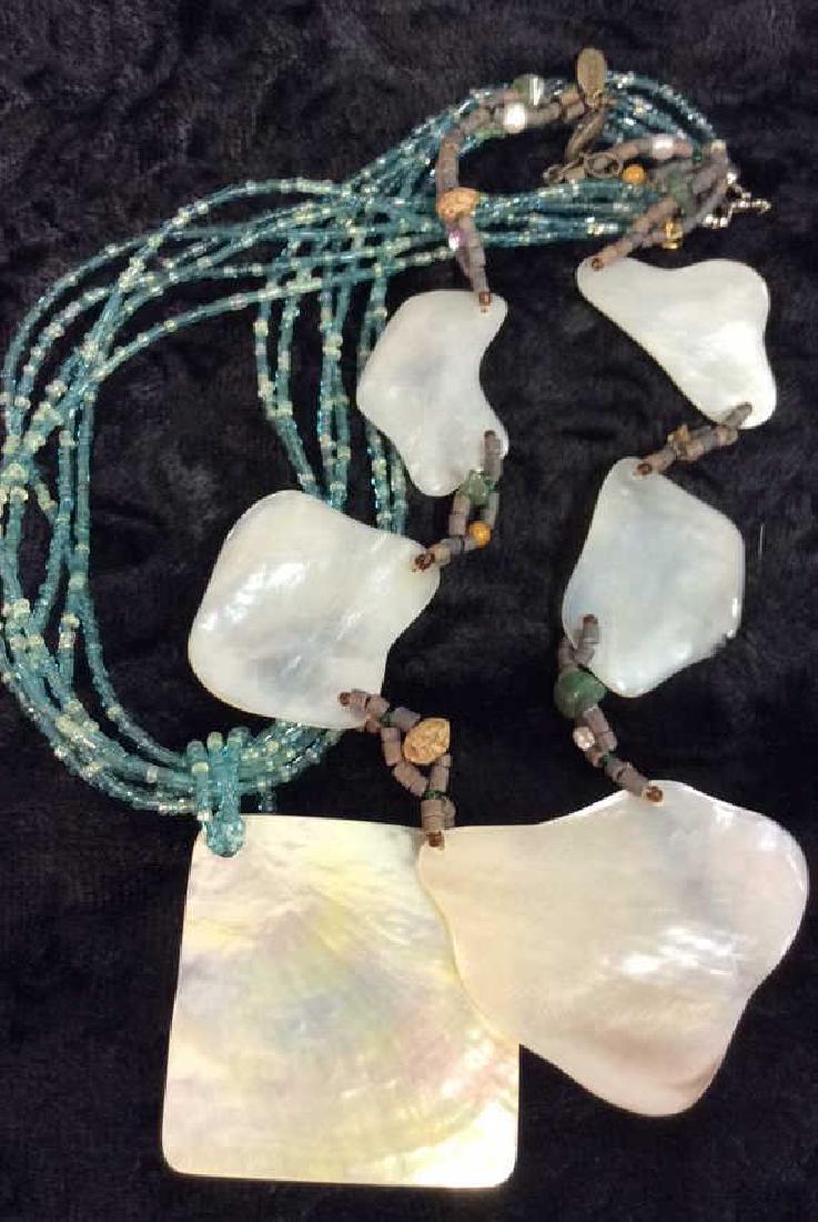 Lot 2 Beaded Necklaces W Shell Pendants (1 of 7)