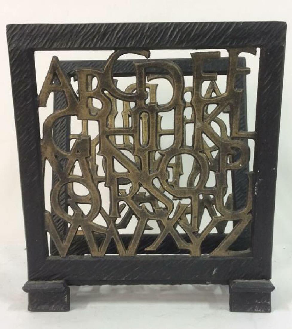 Alphabet Detailed Metal Magazine Holder (1 of 6)