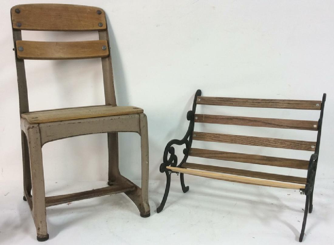 Lot 2 Miniature Doll Bench & Chair (1 of 11)