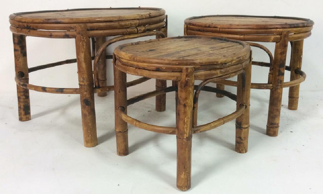 Lot 3 Poss Bamboo Miniature Nesting Tables (1 of 8)