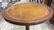 Vintage Wood Inlaid Round Pedestal Table - 4