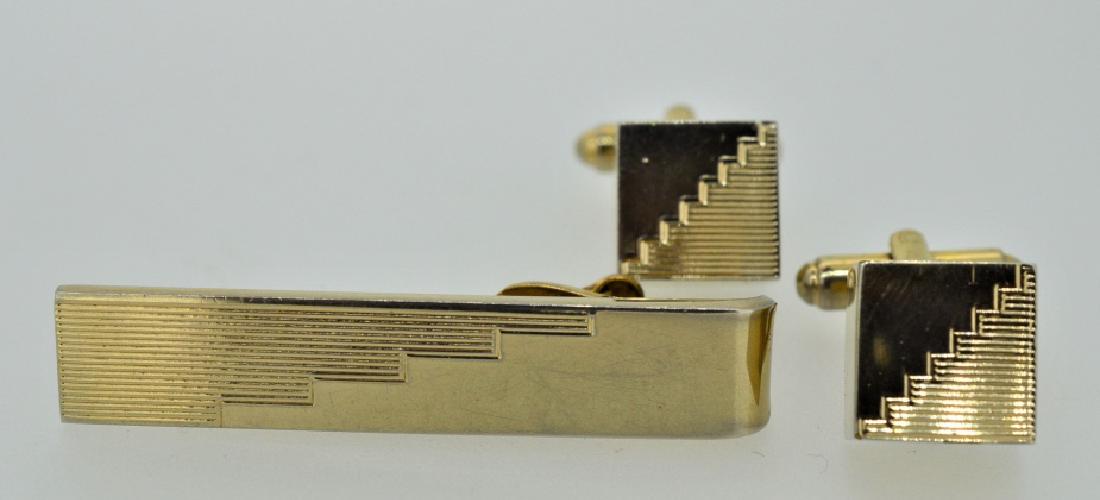 12kt Gold Filled Cufflink & Tie Clip Set (1 of 2)