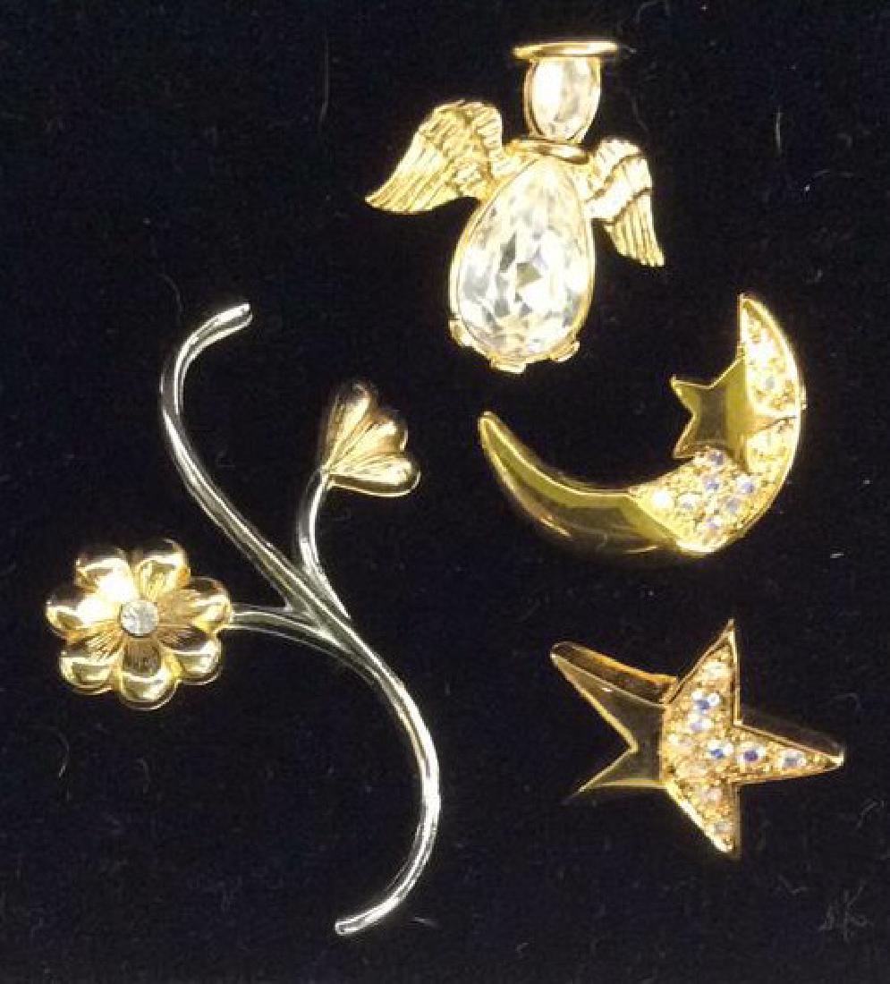 Lot 4 Assorted Designer Costume Jewelry Pins (1 of 8)