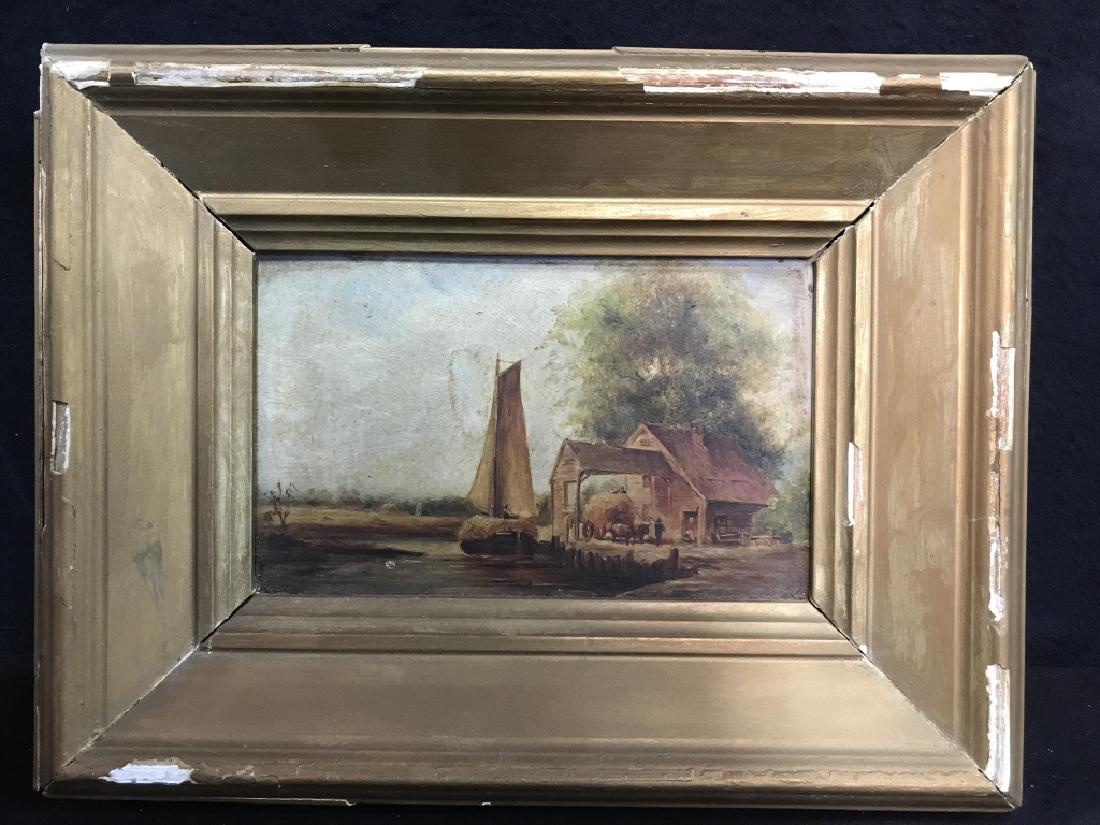 Framed Painting On Board Farm Scene (1 of 6)