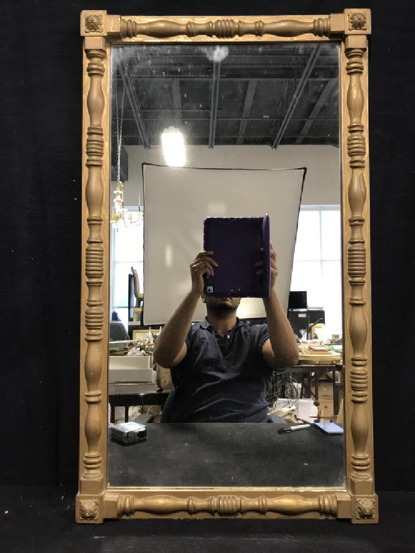 Gold Toned Wooden Frame Rectangular Mirror (1 of 7)