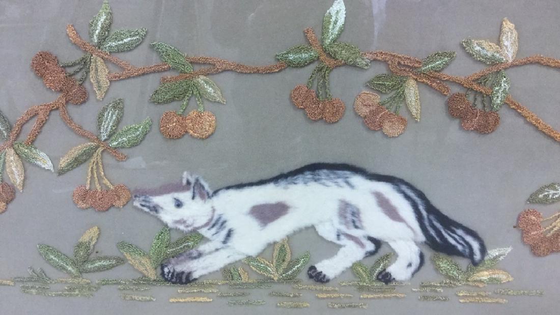 Framed Embroidered Felted Opossum Picture (1 of 9)