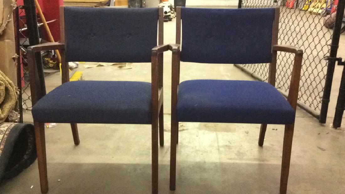 Lot 2 Blue Toned Upholstered Danish Modern Chairs (1 of 8)