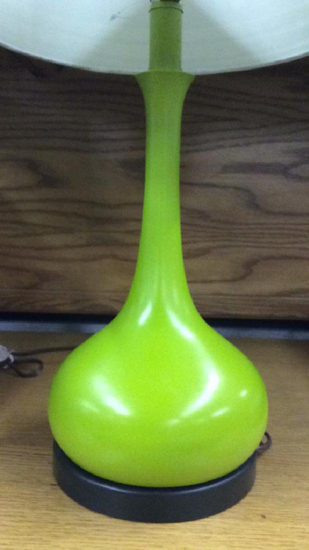 Retro Mustard Green Toned Metal Table Lamp (1 of 8)