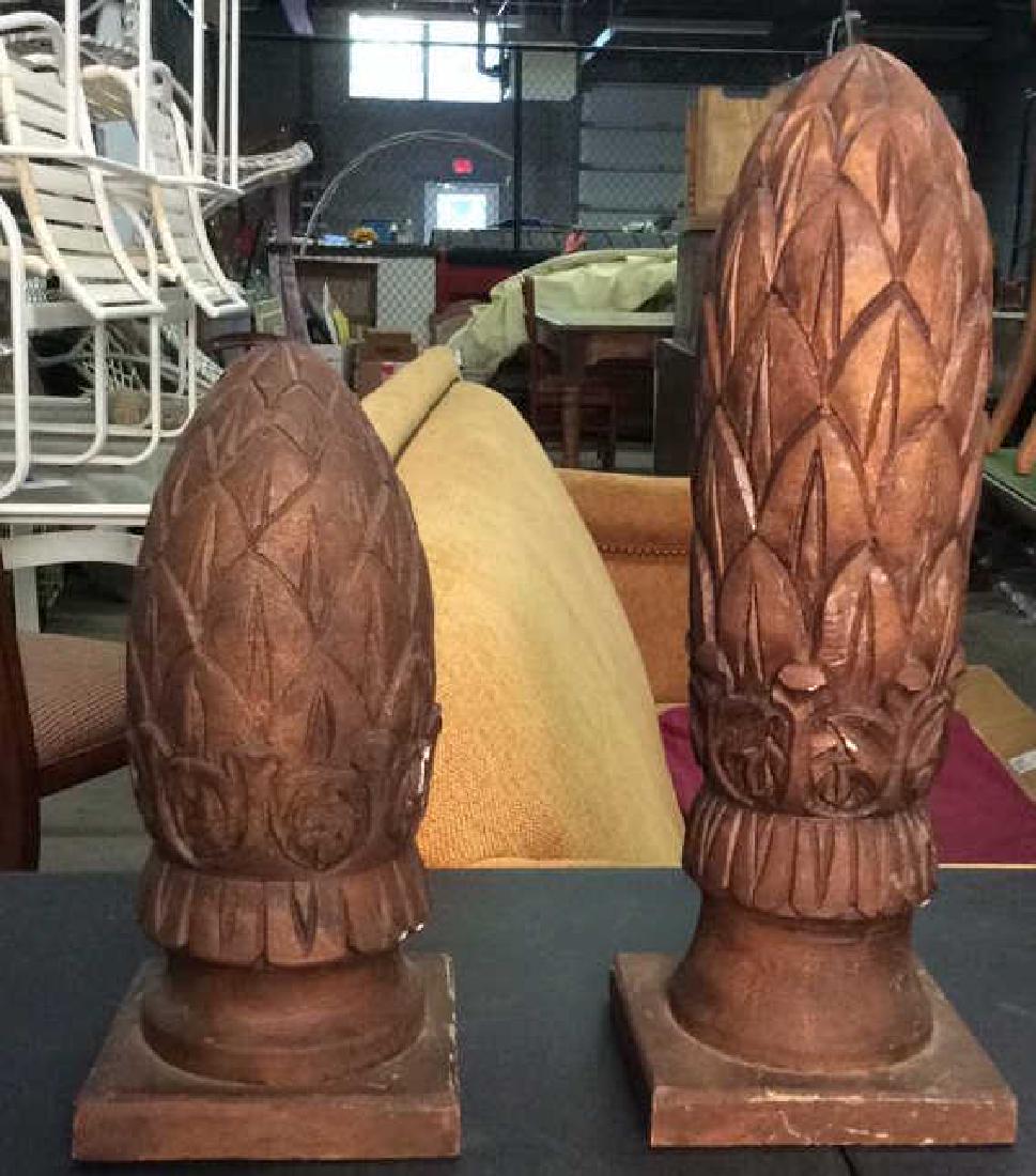 Lot 2 Carved Wooden Pineapple Sculpturals (1 of 8)