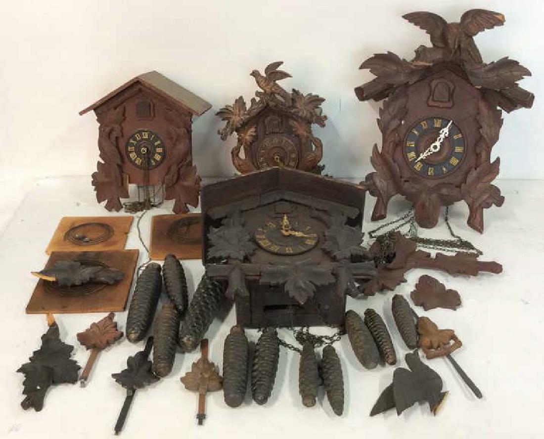 Lot 22 Assorted Cuckoo Clocks & Pieces (1 of 15)
