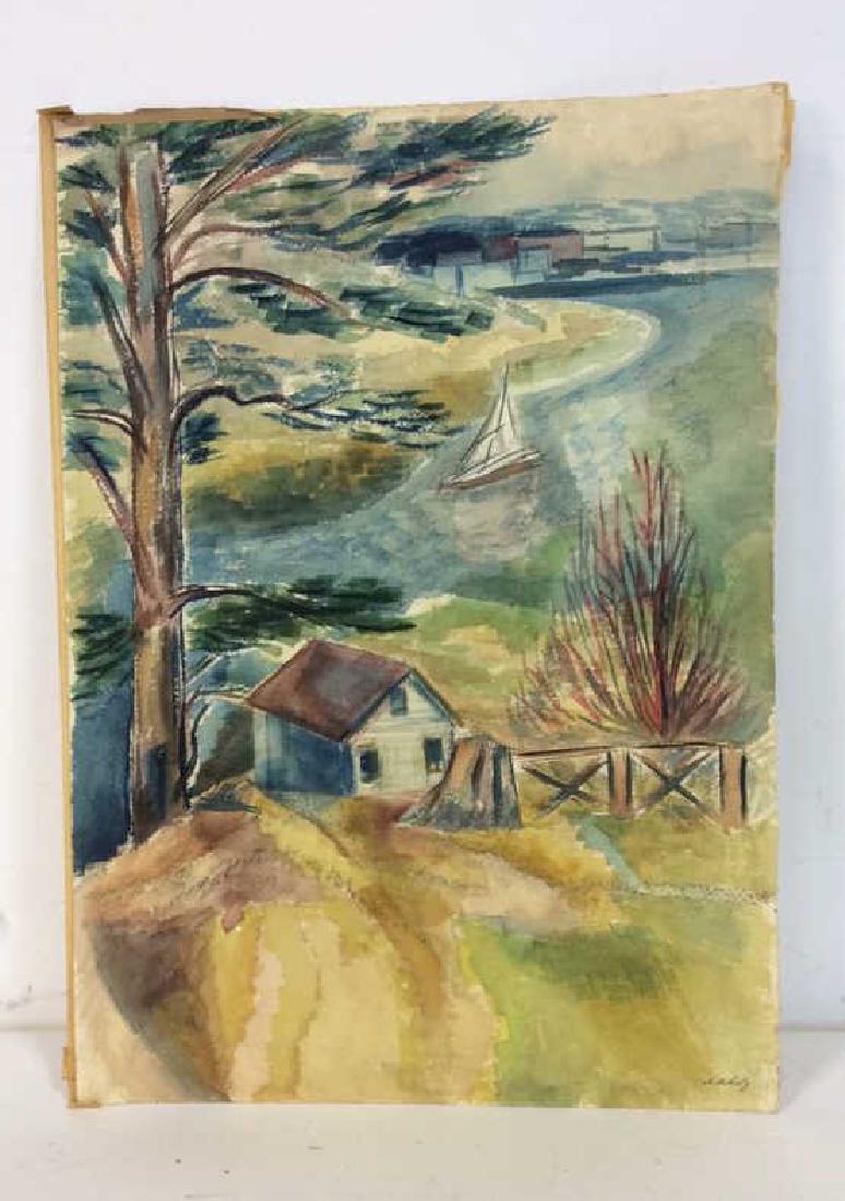 Signed DATZ Watercolor River Scene (1 of 7)