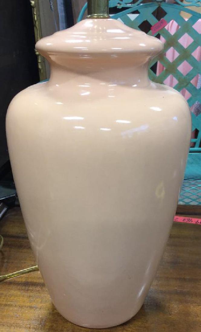 Vintage Peach Glazed Ceramic Lamp (1 of 5)