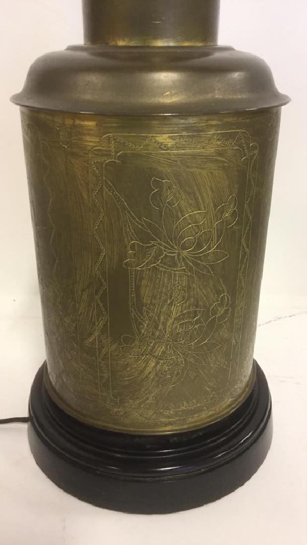 Chinese Brass Toned Tea Caddy Table Lamp (1 of 10)