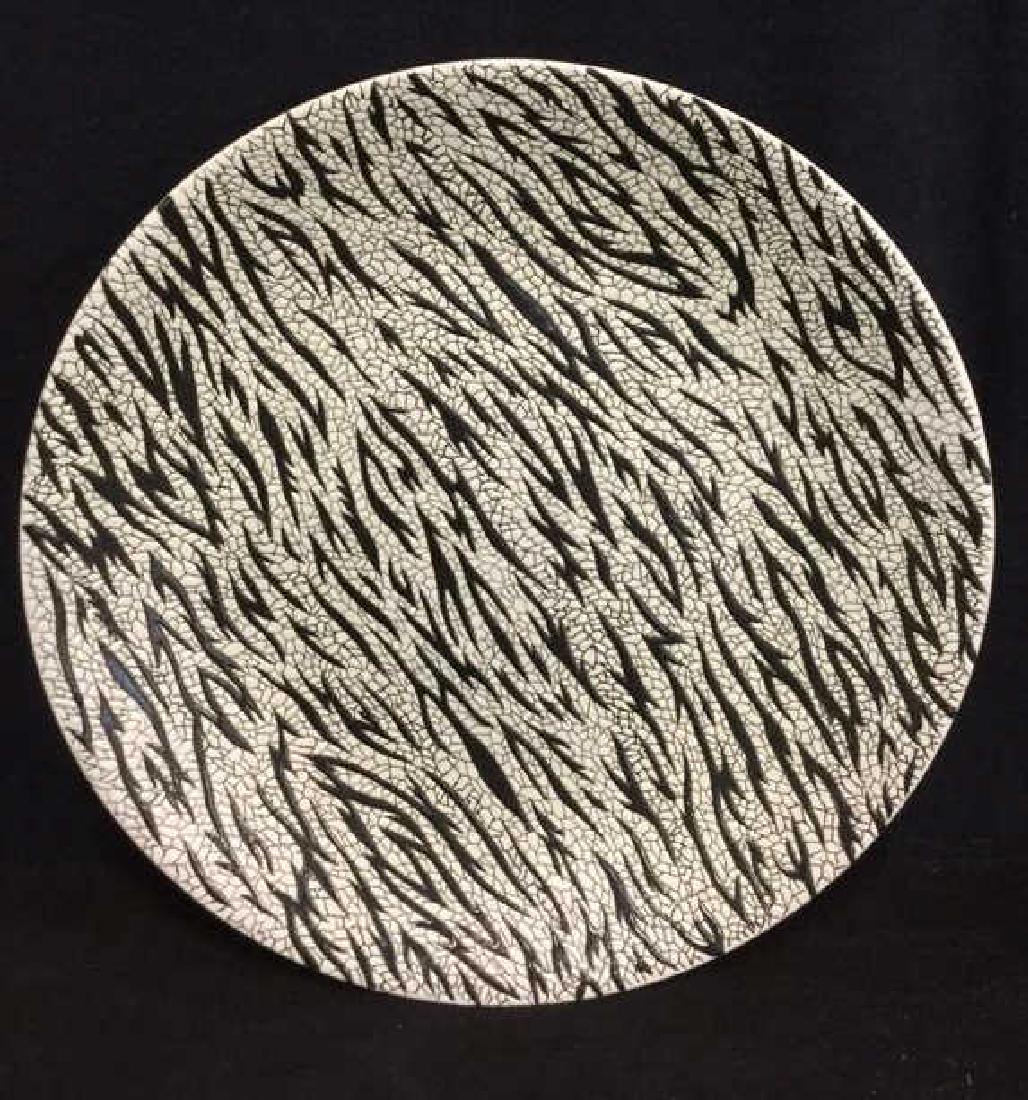 Abstract Black And White Ceramic Textured Platter (1 of 6)
