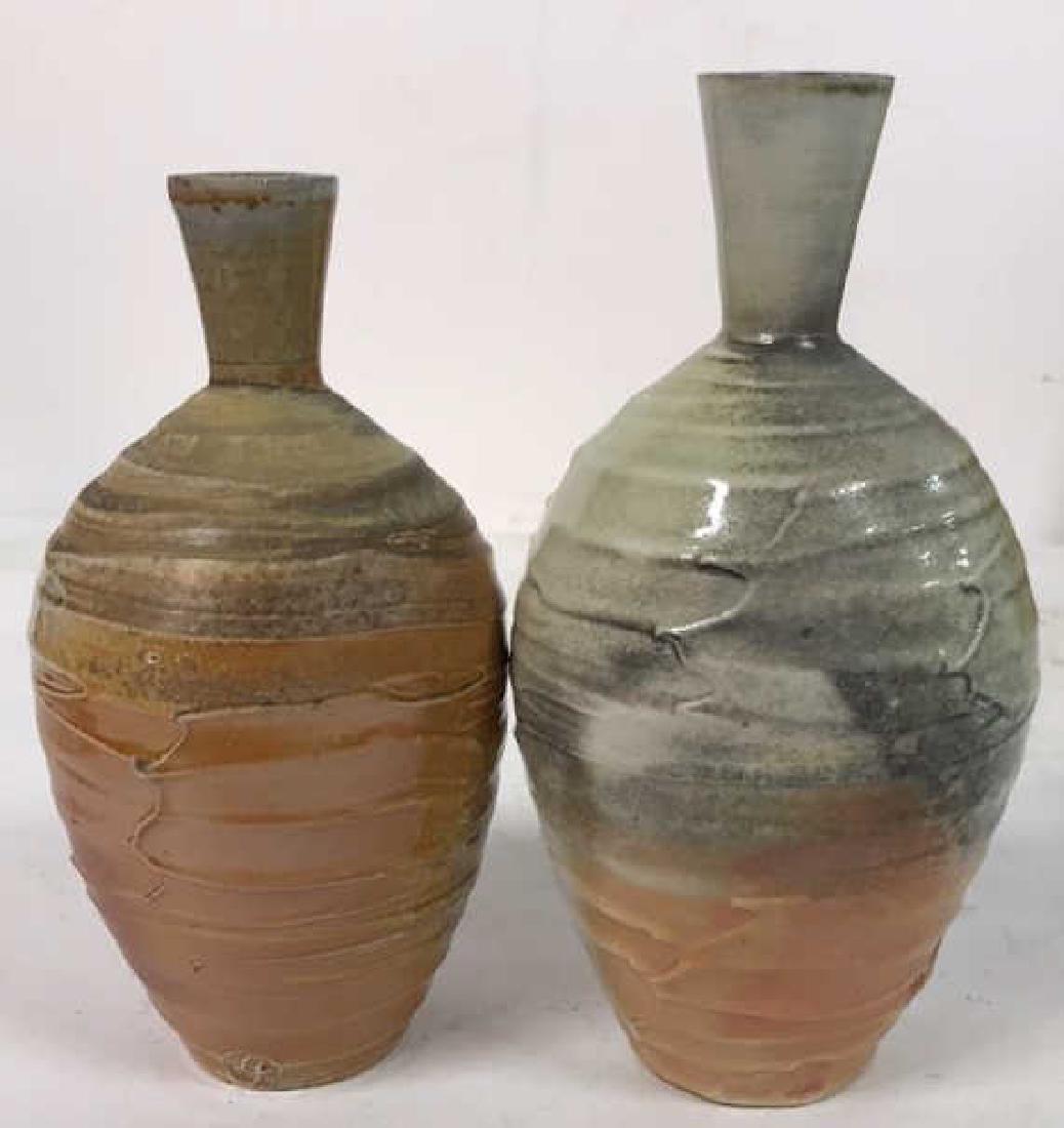 Pair Signed Ceramic Vases Vessels (1 of 15)