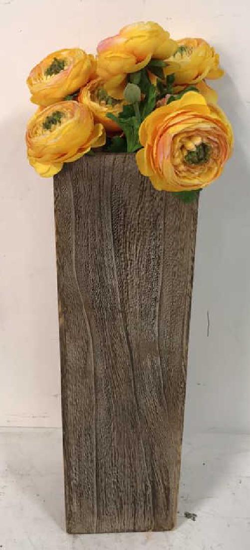 Wooden Rectangular Faux Flower Planter (1 of 6)