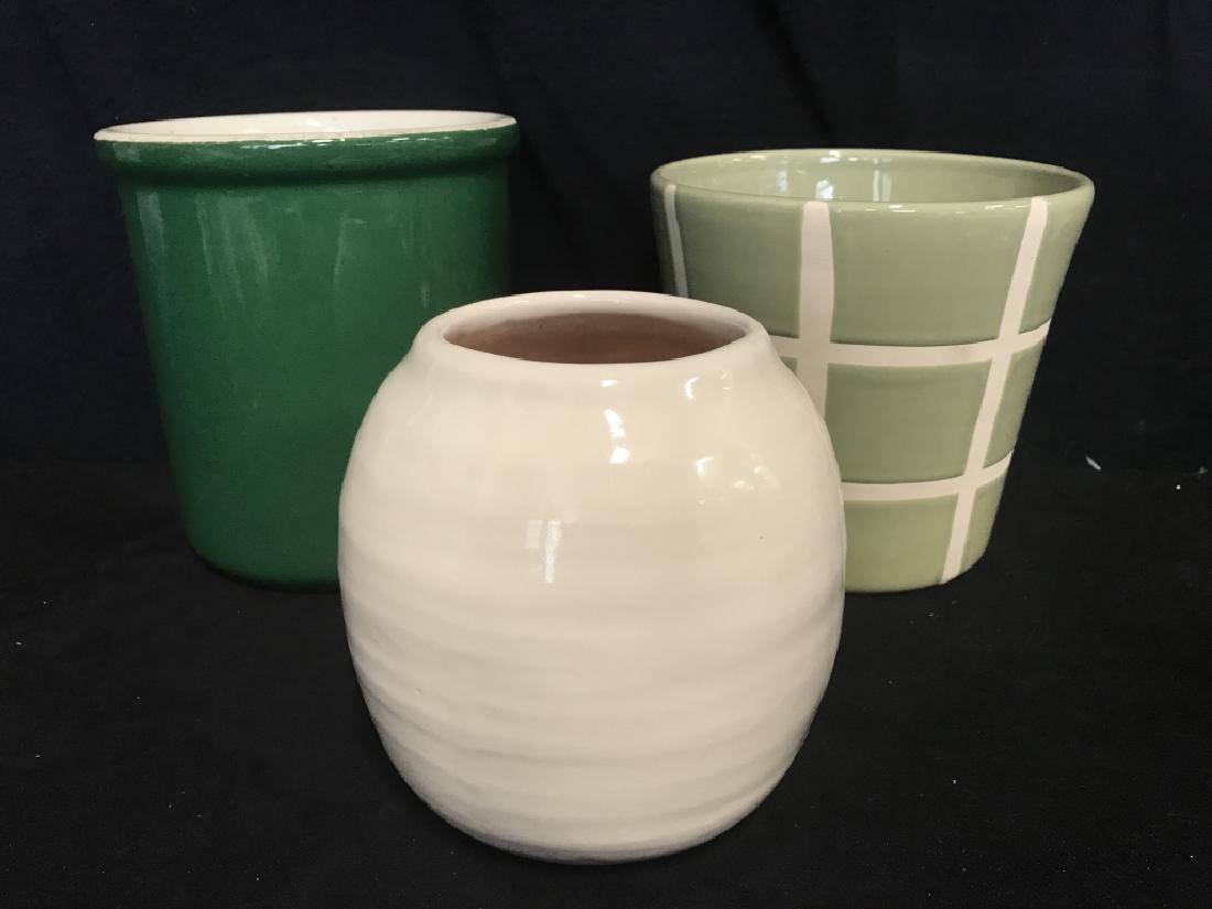 Lot 3 Glazed Ceramic Planter Pots (1 of 5)