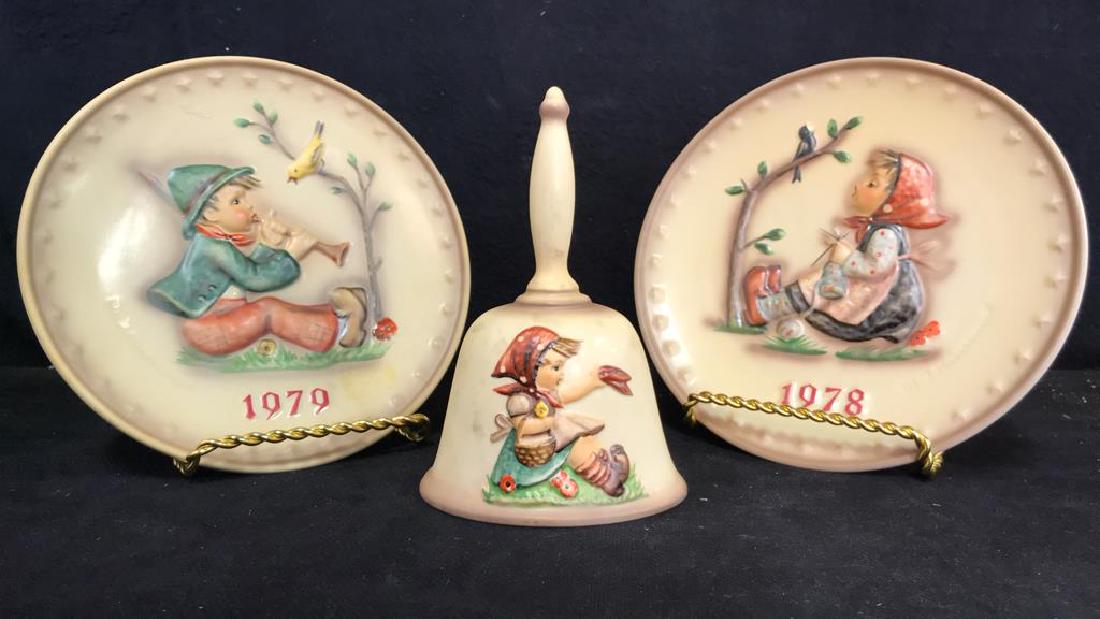 Lot 3 GOEBEL MJ HUMMEL Plates & Bell (1 of 8)