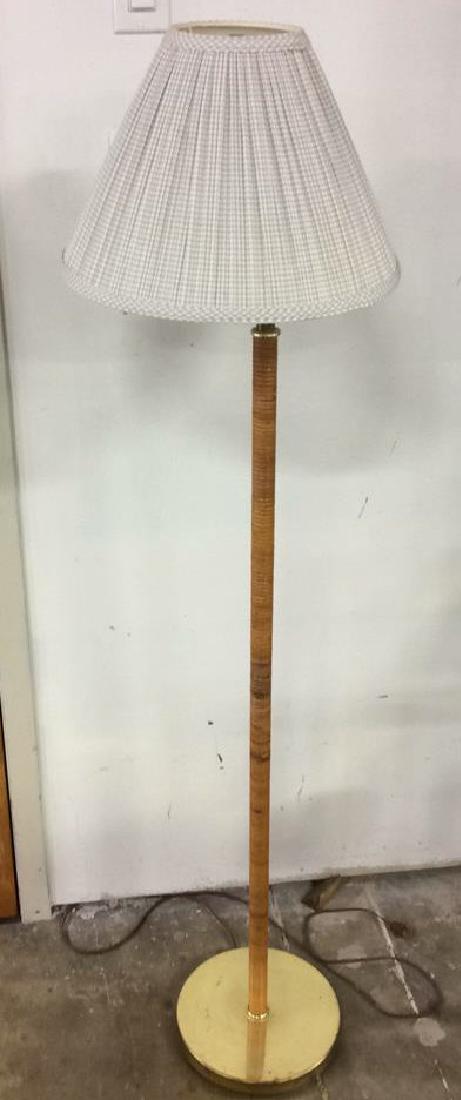 Metal Floor Lamp With Wooden Wrap (1 of 8)