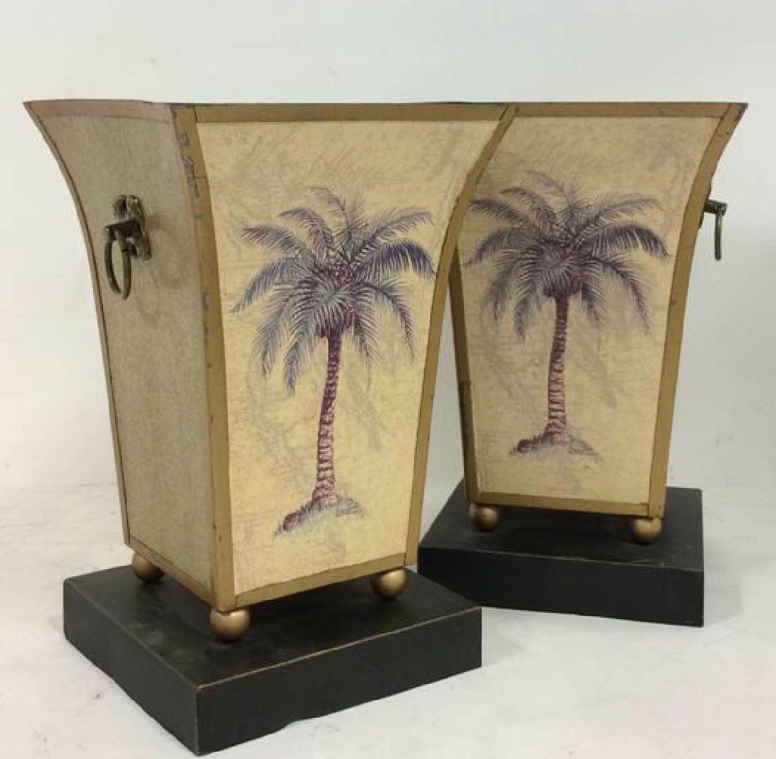 Pair Metal Footed Planters W Metal Bases (1 of 12)