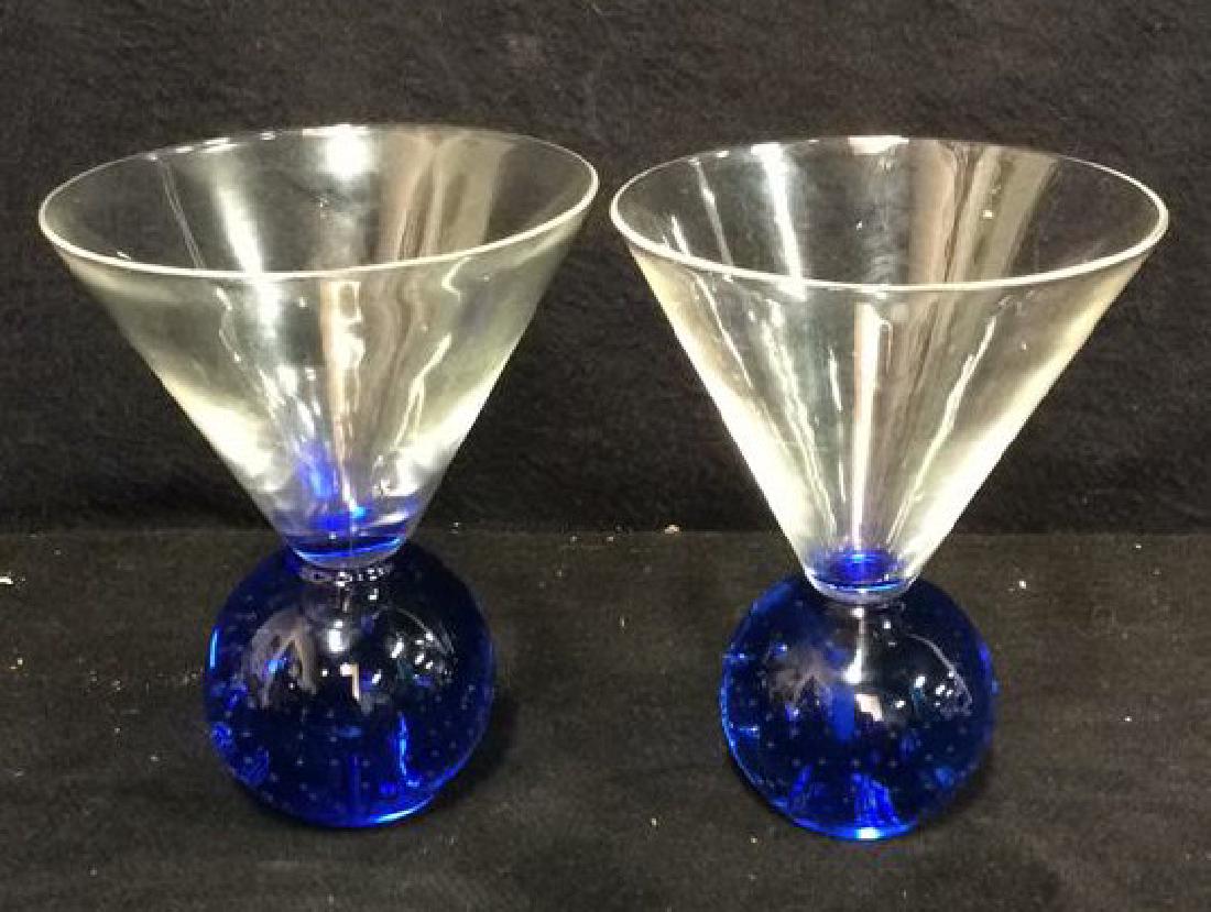 Lot 2 Bubble Ball Bottom Martini Glasses (1 of 8)