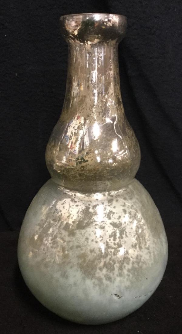 Distressed Silver and Blue Toned Mercury Vase (1 of 7)