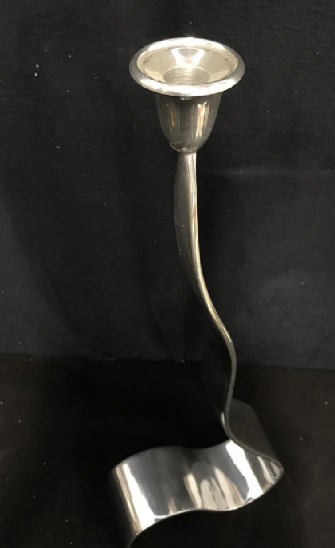 Serpent Shape Silver Toned Metal Candlestick (1 of 6)