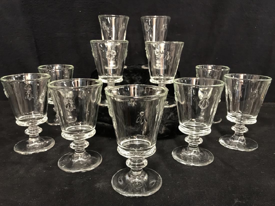 Set of 11 French Paris Musees Bee Wine Glasses