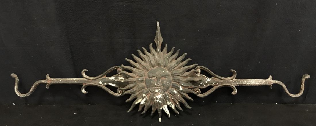 Painted Metal Garden Ornament W Sun Motif (1 of 6)