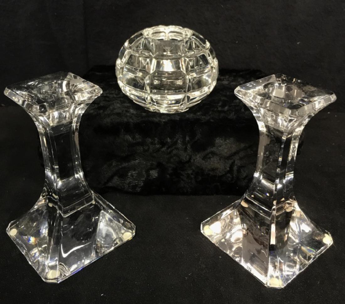 Lot 3 Orrefors Sweden Crystal Candlesticks (1 of 7)