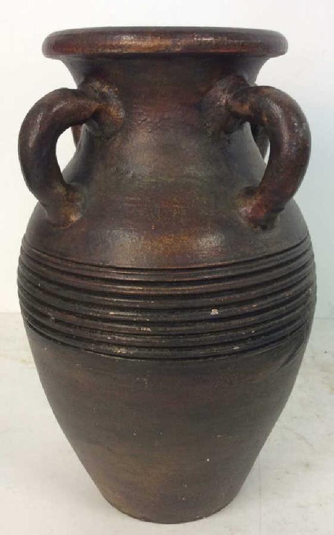 Bronze Toned 4 Handle Ceramic Vase (1 of 6)