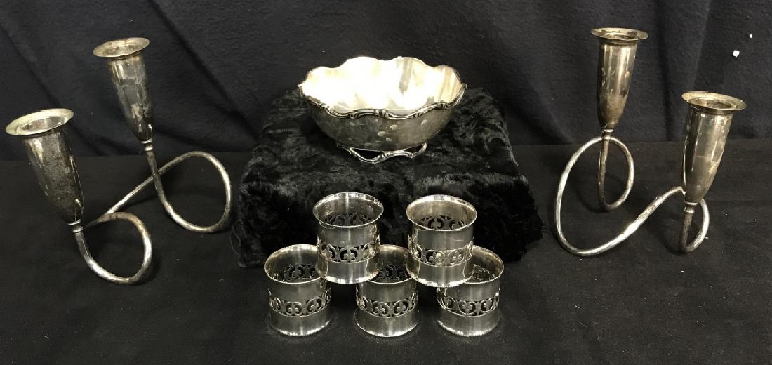 Lot 8 Sterling & Silver Toned Tabletop Accessories (1 of 7)