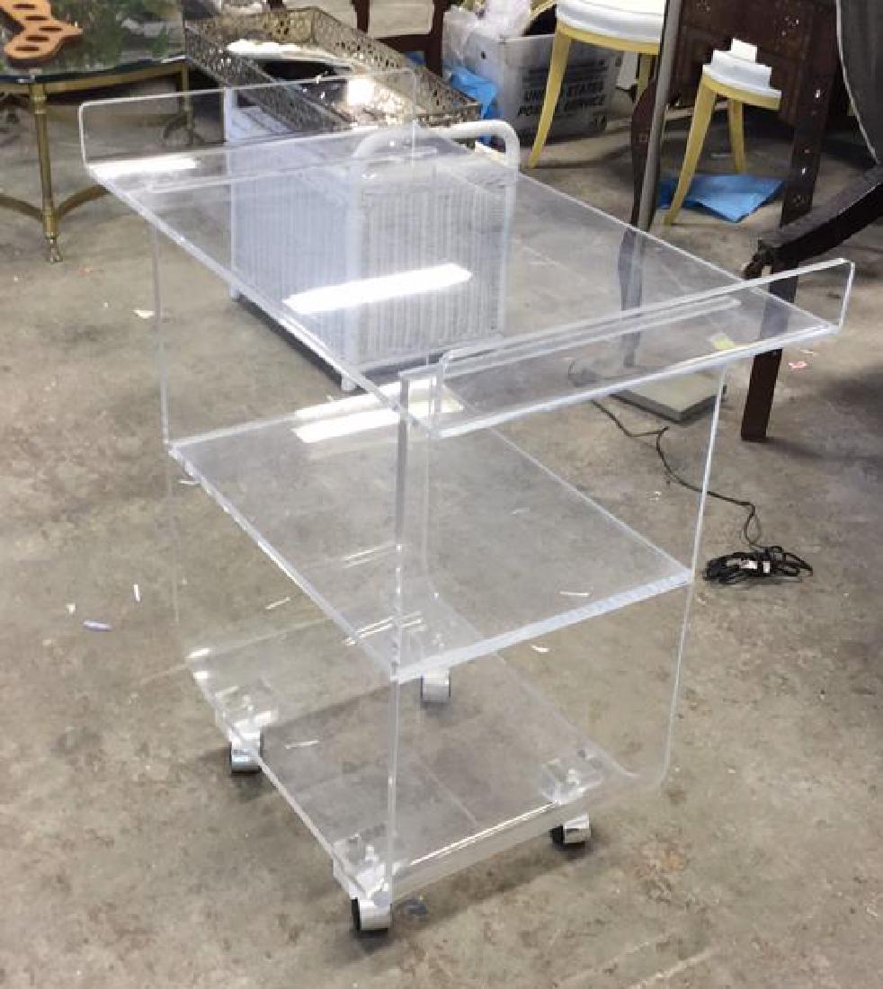 Vintage Lucite Tiered Bar Cart w Wheels (1 of 7)
