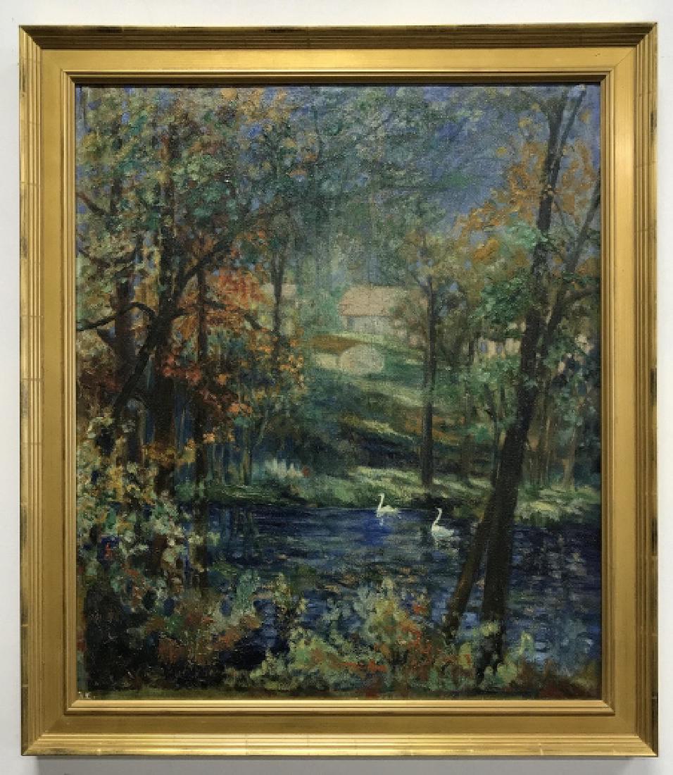 Hal Robinson Signed Oil on Panel Swans (1 of 10)