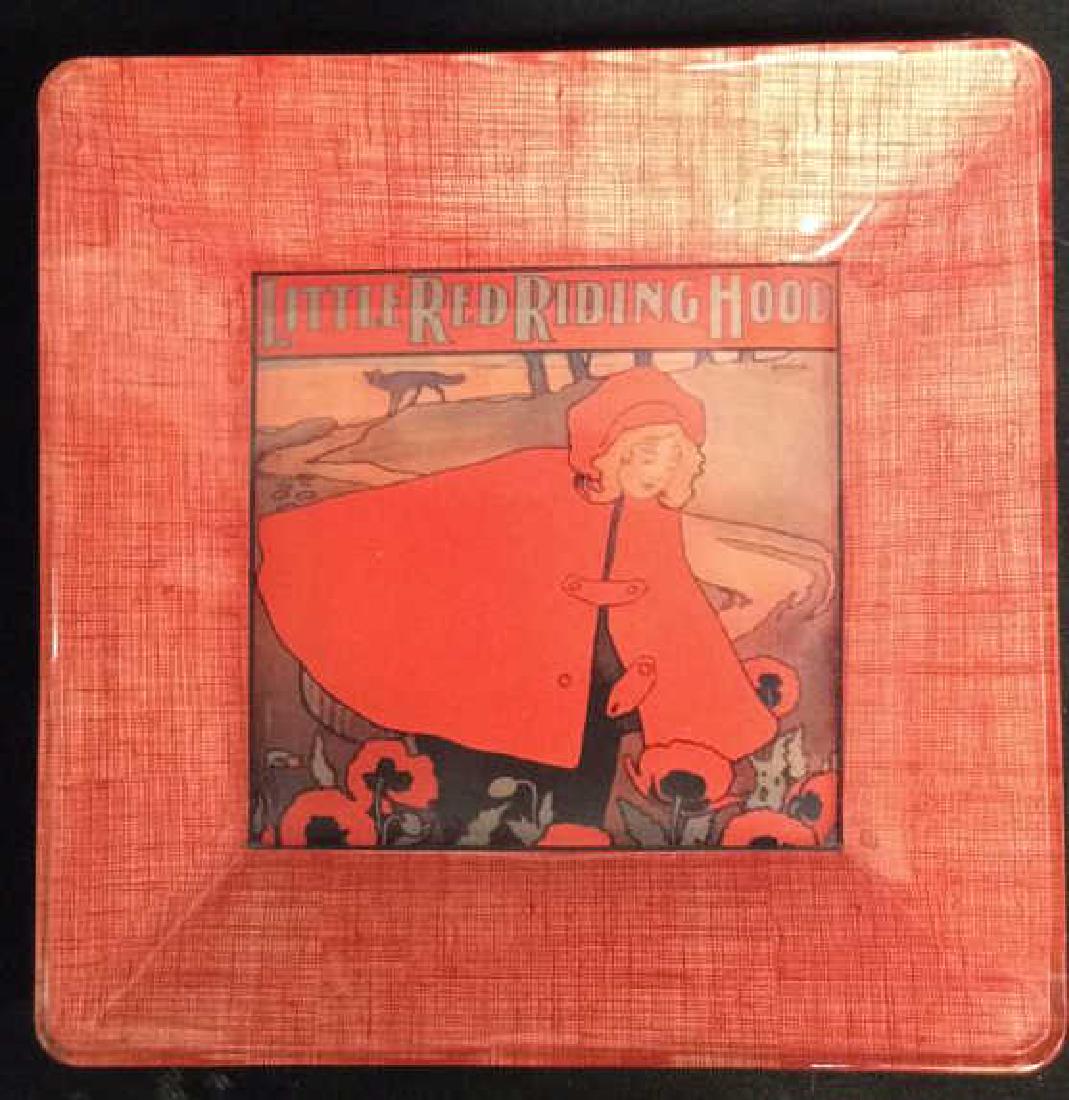 M. Saverine Signed Glass Red Riding Hood Plate (1 of 9)