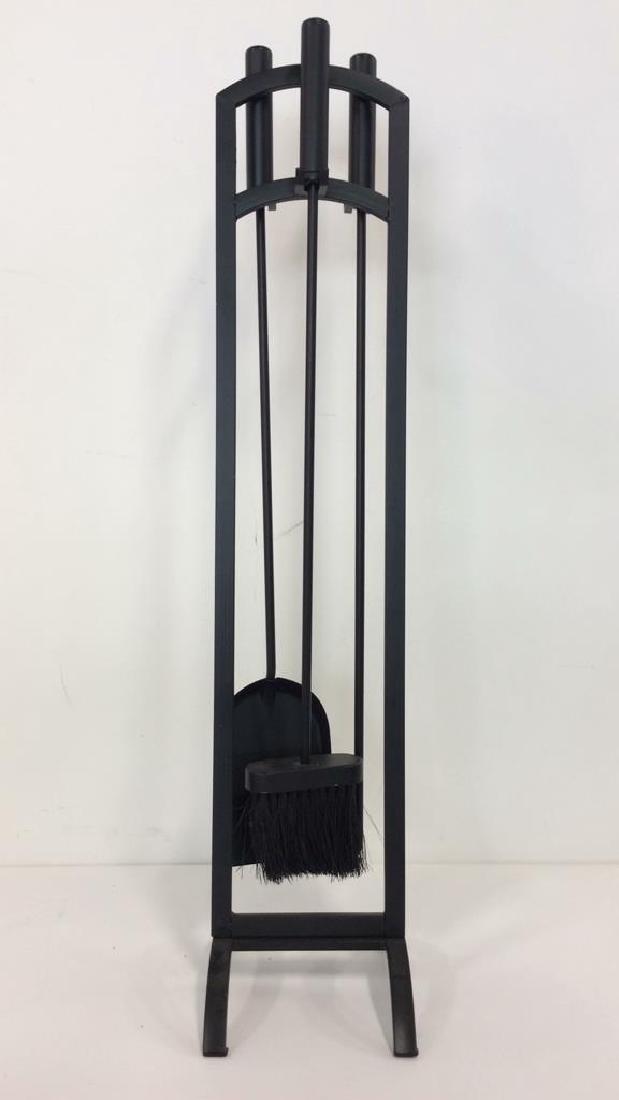 Lot 4 Black Toned Metal Fireplace Tools Set (1 of 8)