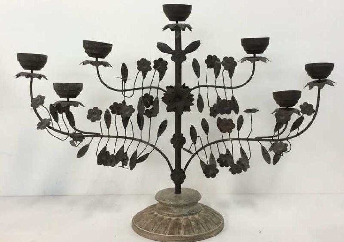 Brown Toned 7 Arm Floral Detailed Candelabra (1 of 8)