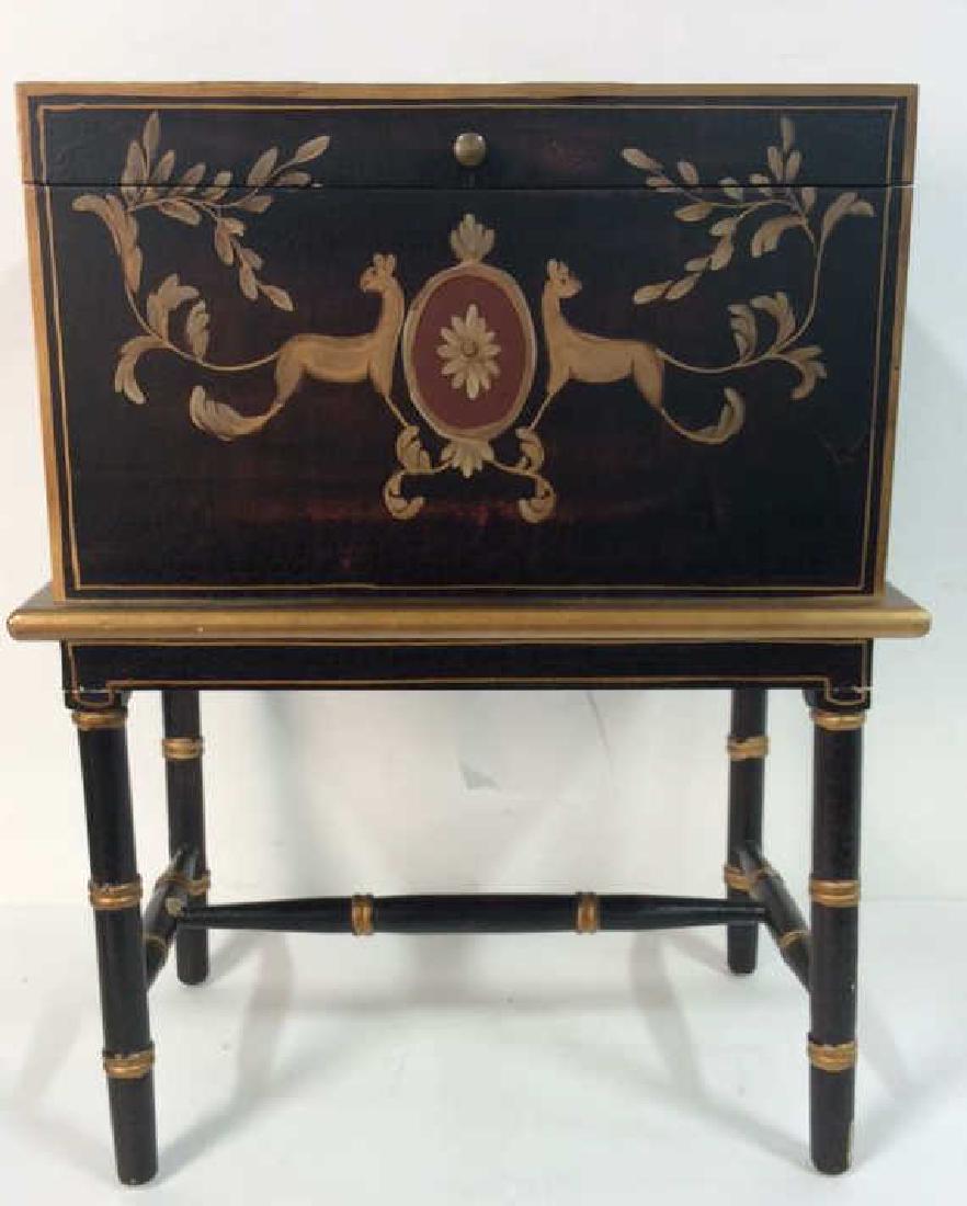 Asian Painted Lidded Box on Stand (1 of 10)